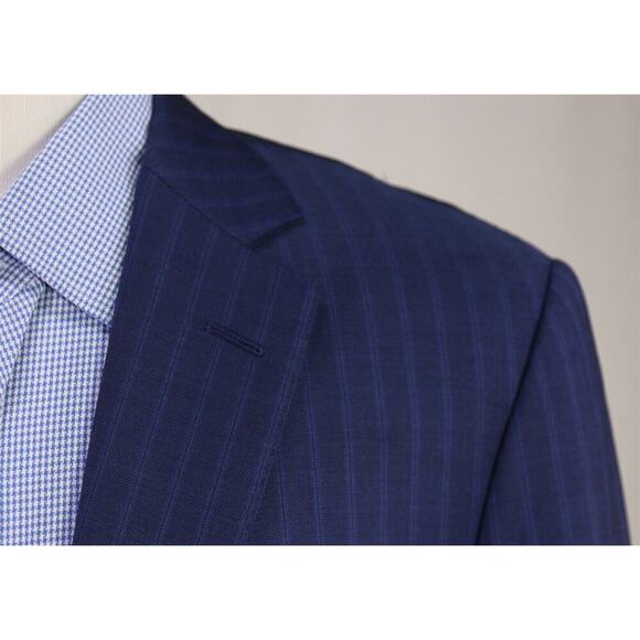 Pal Zileri Current Royal Blue Striped Super 150's Wool 2-Btn Blazer Jacket 40R - Picture 4 of 10